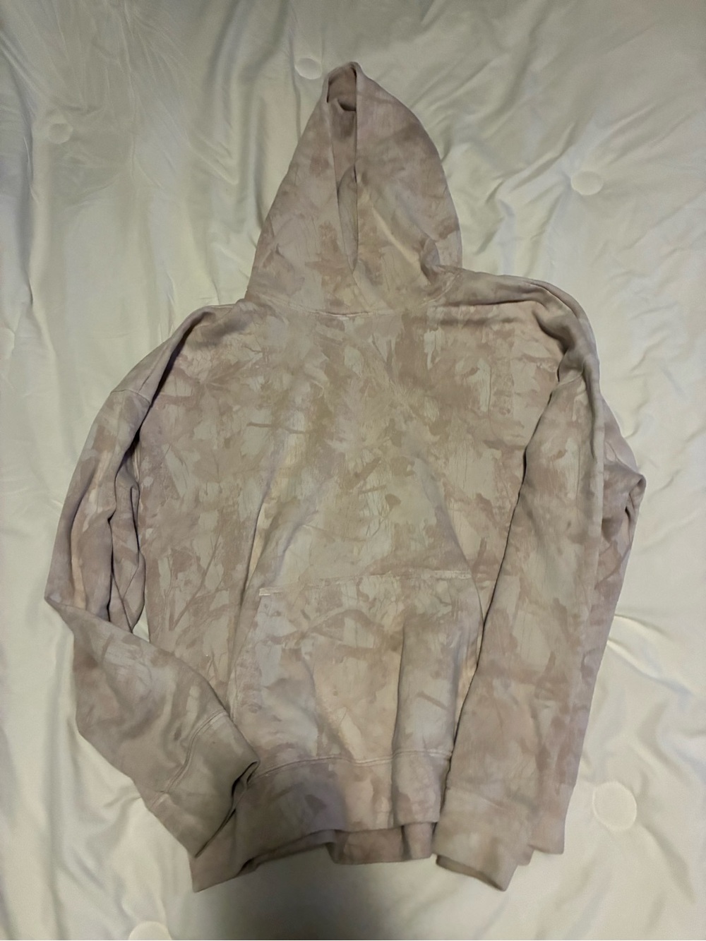 Hollister Men's Crewneck Hoodie - Light Mauve Tie-Dye